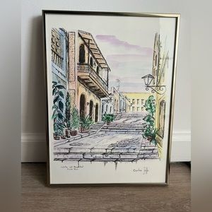 Carlos Jeffs framed 11x15 print Caleta del Hospital Puerto Rico